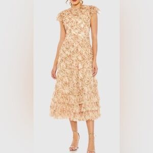 Floral Textured Midi Dress